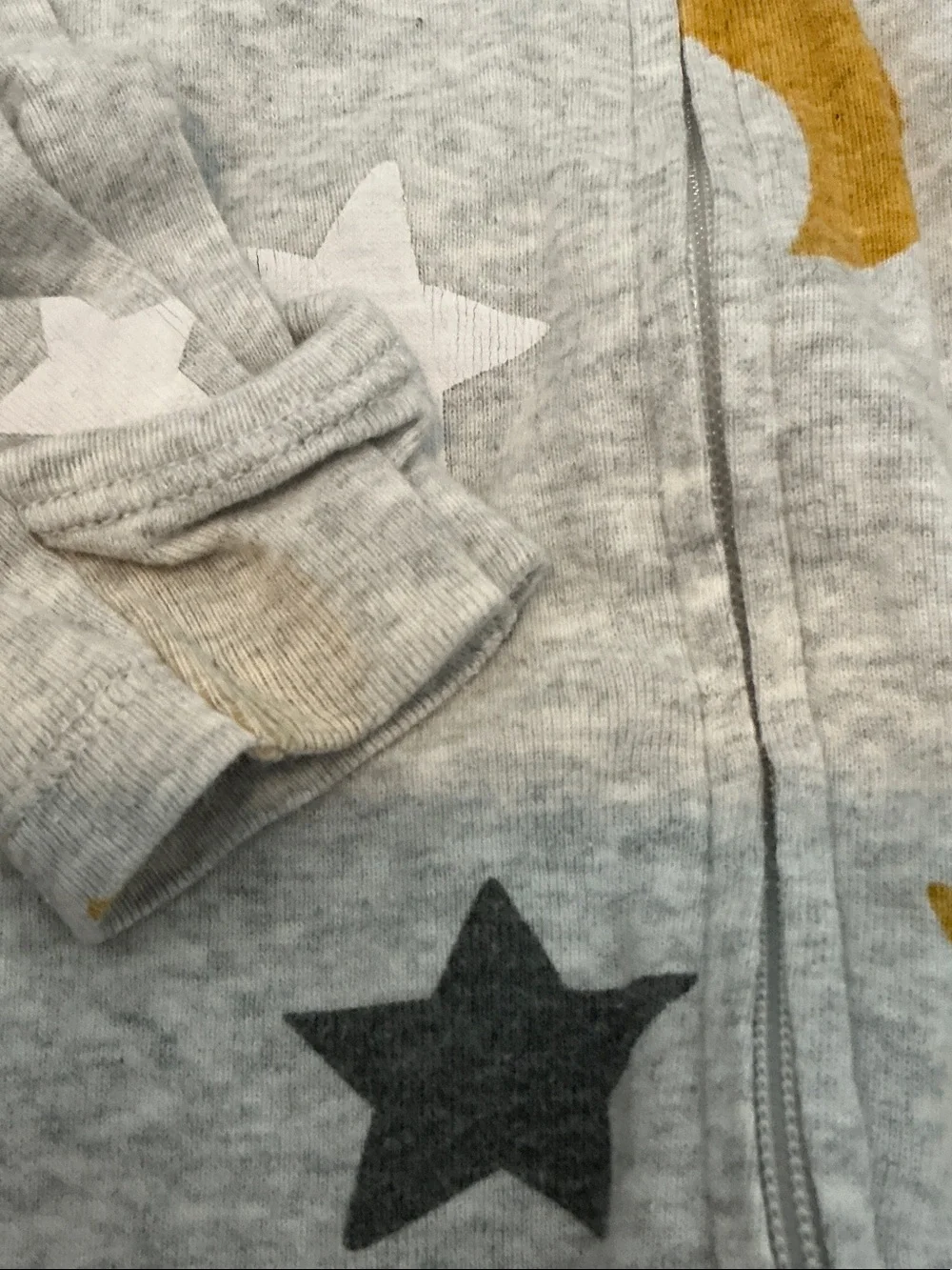 Bundle of One-Piece Footed Pajama - Gray Moon & Teal Stripes